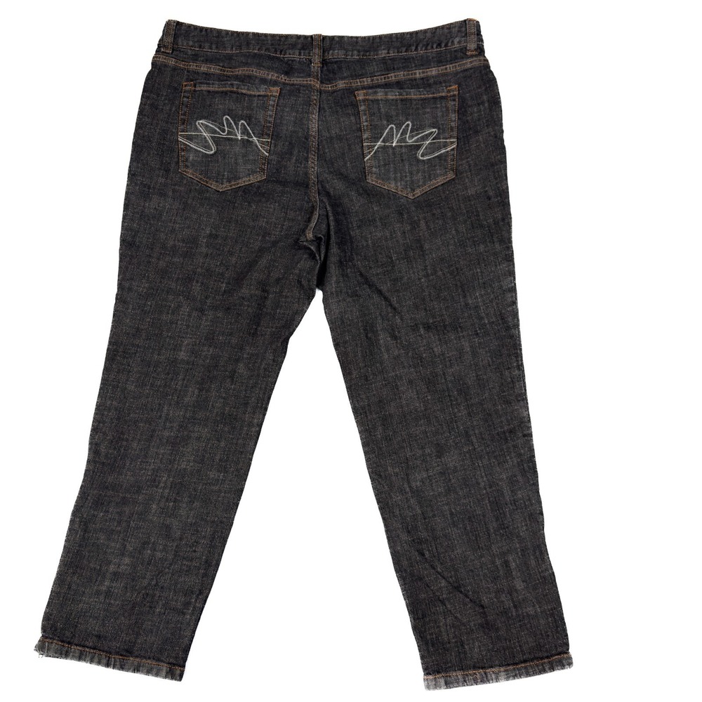 Womens Metro 7 Jeans Sz 20W (42x28 Fit) Ankle Zipper Skinny Stretch‎ Black Denim